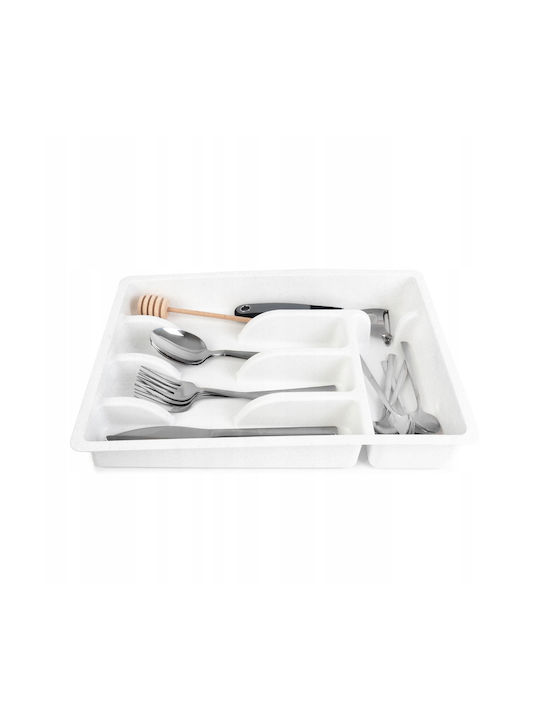 Kadax Plastic Insert Drawer Kitchen Organizer Cutlery White