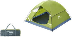 Vevor Cort Camping Verde 3 Sezoane pentru 6 Persoane 214x214x122cm