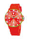 Time2u Kinder-Analoguhr mit Kautschuk/Plastikarmband Rot