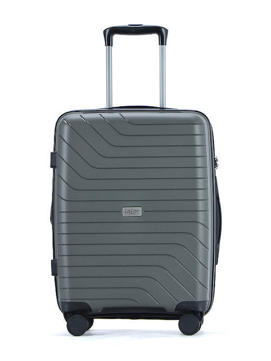 Lavor Cabin Hard Gray Suitcase with 4 Wheels Height 55cm