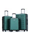 Lavor Travel Suitcases Hard Green Maximum Height 75cm with 4 Wheels Set of 3pcs 1-601