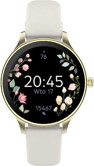 Forever Velora SB-306 Stainless Steel 38mm Smartwatch with Heart Rate Sensor Gold M/L