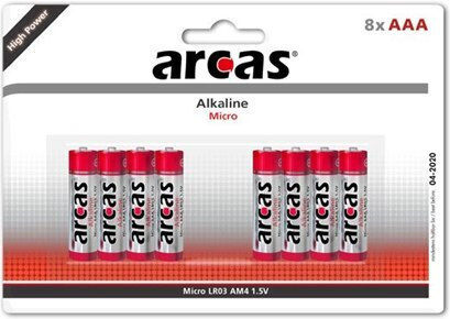 Arcas Alkaline Batteries AAA 1.5V 8pcs