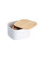 Bread Box with Lid Metallic White 26.5x26.5x14.5cm