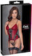 Cottelli Collection Sexy Σετ Εσωρούχων με Δαντέλα & Ζαρτιέρες Μπορντό