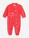 Funky Baby Bodysuit Long-Sleeved Velvet Koραλλί