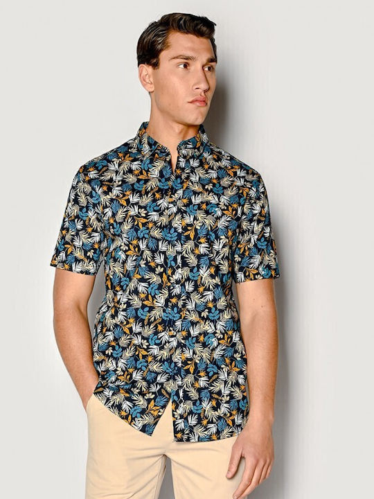 Brokers Jeans Short-sleeved Cotton Shirt Marine