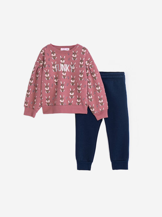 Funky Kids Sweatpants Set Pink