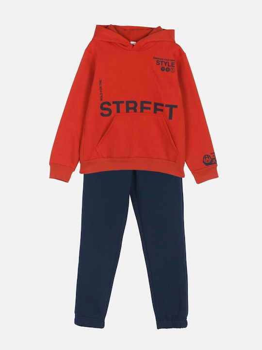 Joyce Kids Sweatpants Set Terracotta/blue