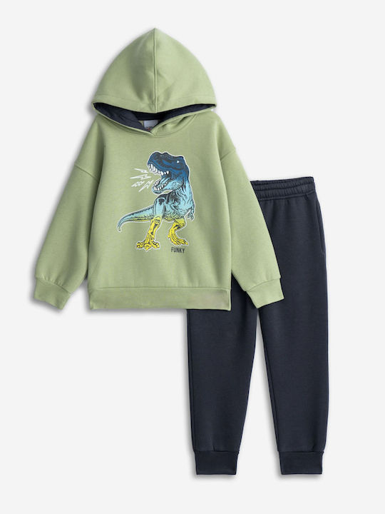 Funky Kinder Sweatpants Set - Jogginganzug Pistachio, Anthracite