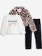Kinder-Set mit Leggings & Jacke Winter 3Stück Ecru