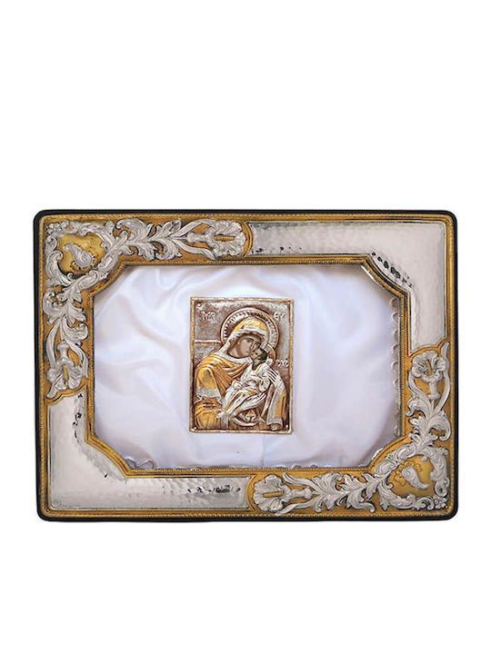 SilverBrand.gr Tabletop Rectangle Wedding Crown Case Gold 23x29cm