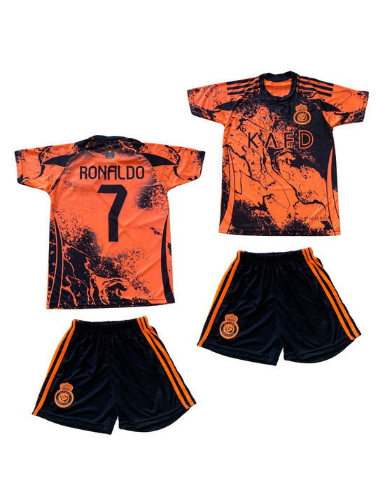 Set de fotbal pentru copii Ronaldo Al Nassr Ediție Specială Portocalie Balón De Oro Unisex Fj174