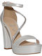 Leather Sandals with Strass White
