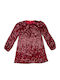 Kinderkleid Langärmelig Samt Bordeaux