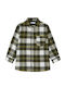 Kids Checked Shirt Long Sleeve Khaki