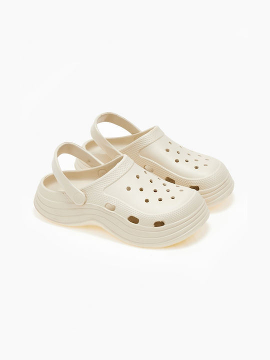 Women's Beige Clogs