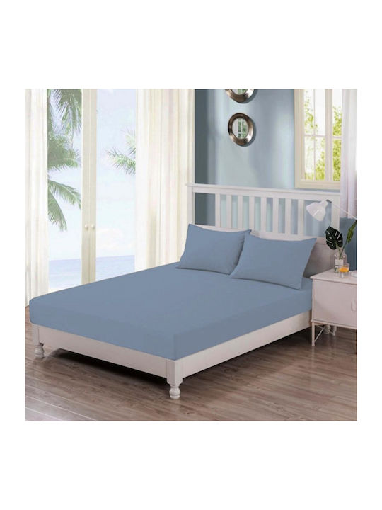 Casa Colori Sheet Super-Double with Elastic 160x200+30cm. Petrol