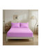 Casa Colori Cearșaf Dublu cu Elastic 140x200+30cm. Lila
