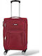 Playbags Cabin Fabric Burgundy Travel Suitcase With 4 Wheels Height 55cm