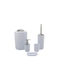 Inter Ceramic Ceramic White Bathroom Accessory Set 5 Pieces