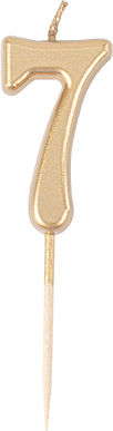 Geburtstagskerze Nummer "7" in Gold Farbe 77916