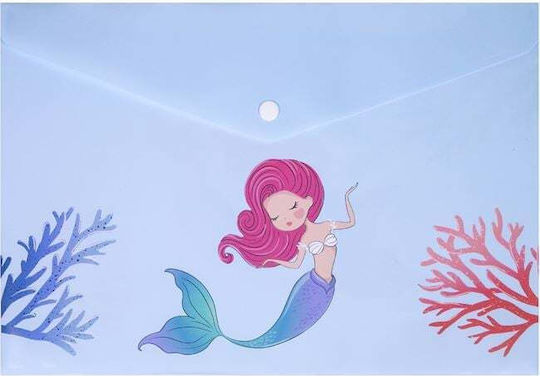 Φάκελος με Κουμπί για Χαρτί A4 Mermaid