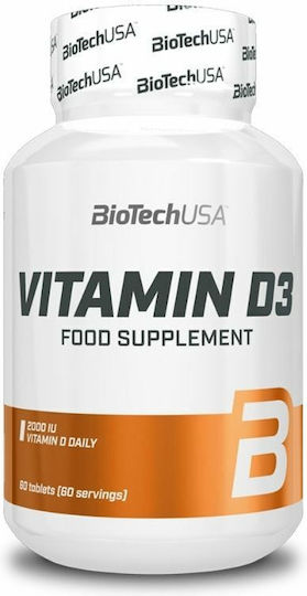 Biotech USA Vitamin D3 Vitamin for Immune System Boost & Bone Health 2000iu 60 Tablets