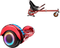 Smart Balance Wheel Transformers ElectroRed PRO Gamă standard și scaun roșu cu set de suspensie dublă Hoverboard with 15km/h Max Speed and 10km Autonomy in Roșu Color with Seat