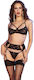 Chilirose Seturi de lenjerie sexy Negru CR-4697