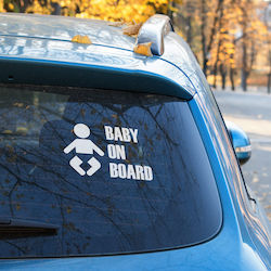 Baby on Board Sticker White