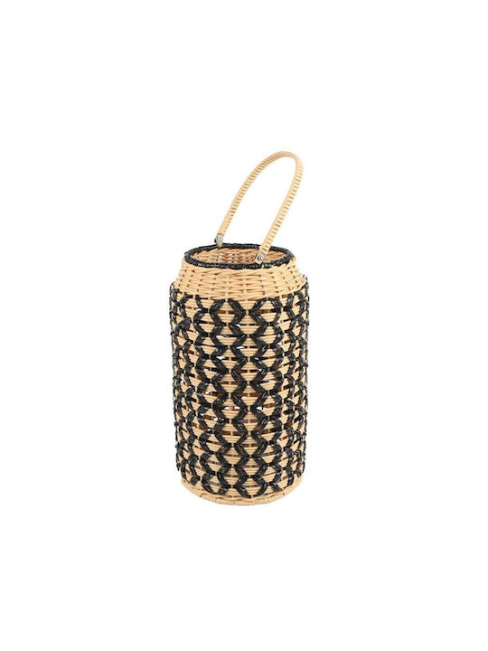 Espiel Rattan Lantern Black 22x22x39cm