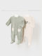 Mayoral Baby Bodysuit Set Velvet green 2pcs