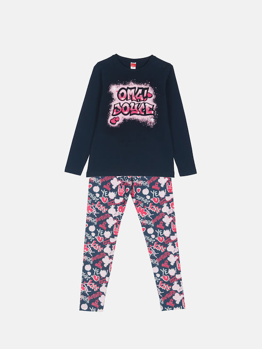 Joyce Kids Set with Leggings Winter 2pcs Mπλε