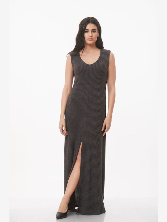 Zirgon Maxi Dress with Slit Grey