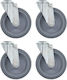 vidaXL 143428 Rotating Wheels Made of Rubber 4 Pieces