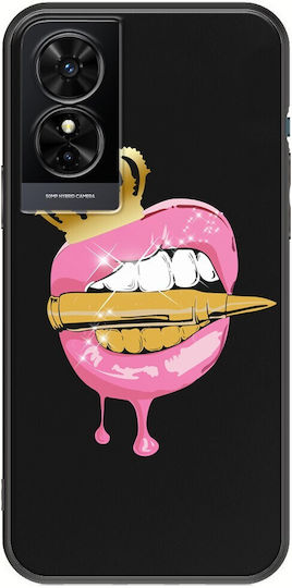 Калъф за мобилен телефон Bullet Lips TCL 50 SE черен TPU черен силикон