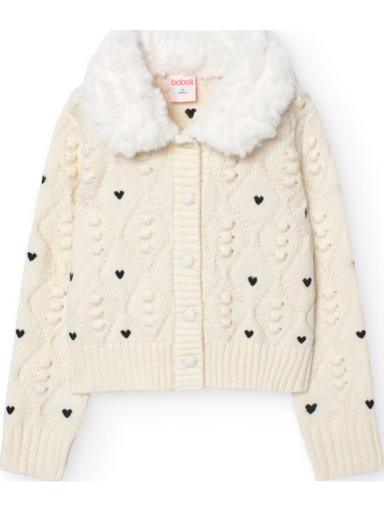 Kids Cardigan Fur Ecru