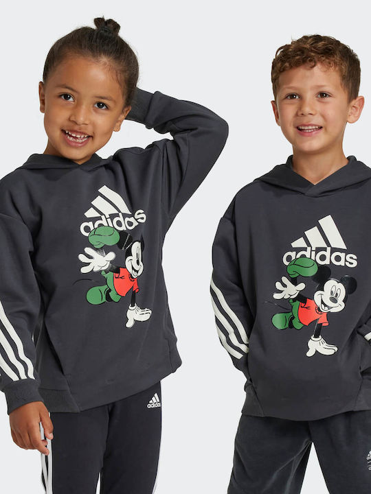 Kids Sweatshirt with Hood and Pockets Grey Disney Mickey Mouse