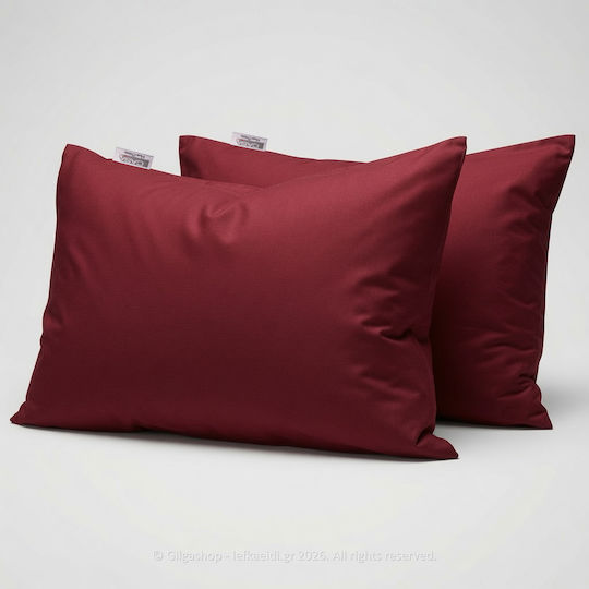 Casa Colori Σετ Μαξιλαροθήκες με Φάσα Bordeaux 50x70εκ.