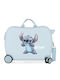 Disney Stitch Make A Face Kinder Koffer Kabine Hart Hellblau mit 4 Räder Höhe 50cm