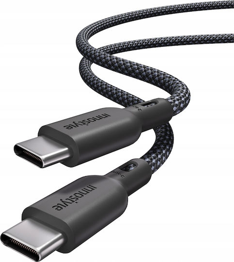 Innostyle Плетен USB 2.0 Кабел USB-C Мъжки - USB-C 240W Захранване (PD) Черен 2м ICC240BLK