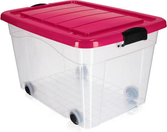 Kadax Kunststoff Aufbewahrungsbox mit Deckel Rosa 60Es 1Stück