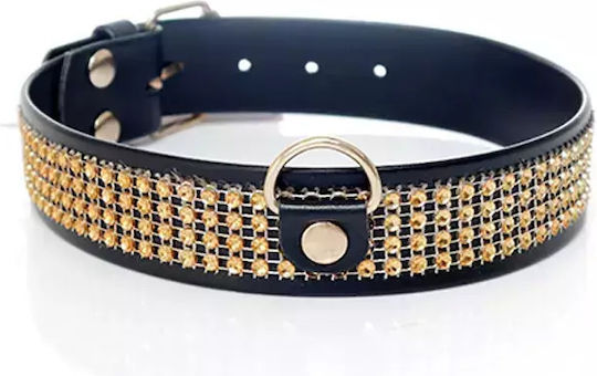 Halsband Kristalle Fetisch Boss Serie Gold 3cm