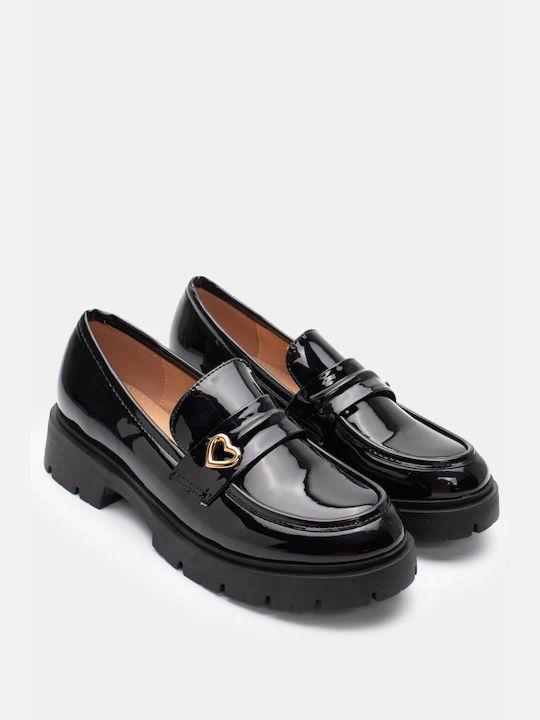 Moccasins Decorative Heart 4305759-black-patent leather