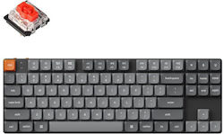 Keychron K1 Max Ασύρματο Gaming Μηχανικό Πληκτρολόγιο 80% με Gateron Low Profile Red διακόπτες και RGB φωτισμό (Αγγλικό US) K1M-H1