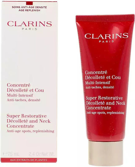 Clarins Super Restorative Decollete & Neck Concentrate Cream for Face & Lips for Moisturizing Anti-Aging & Firming 75ml