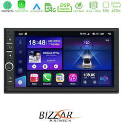 Bizzar Sistem Audio Auto 2DIN (Bluetooth/USB/WiFi/GPS/Apple-Carplay/Android-Auto) cu Ecran Tactil 7"