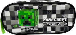 Gim Oval Pencil Case Minecraft Grey Stone 316-01144