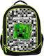 Gim Elementary School Backpack Oval Minecraft Grey Stone 316-01031